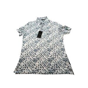 7Diamonds Mr. Blue Sky 4-Way Stretch Polo Mens Large NWD Pullover Bahamas Flag